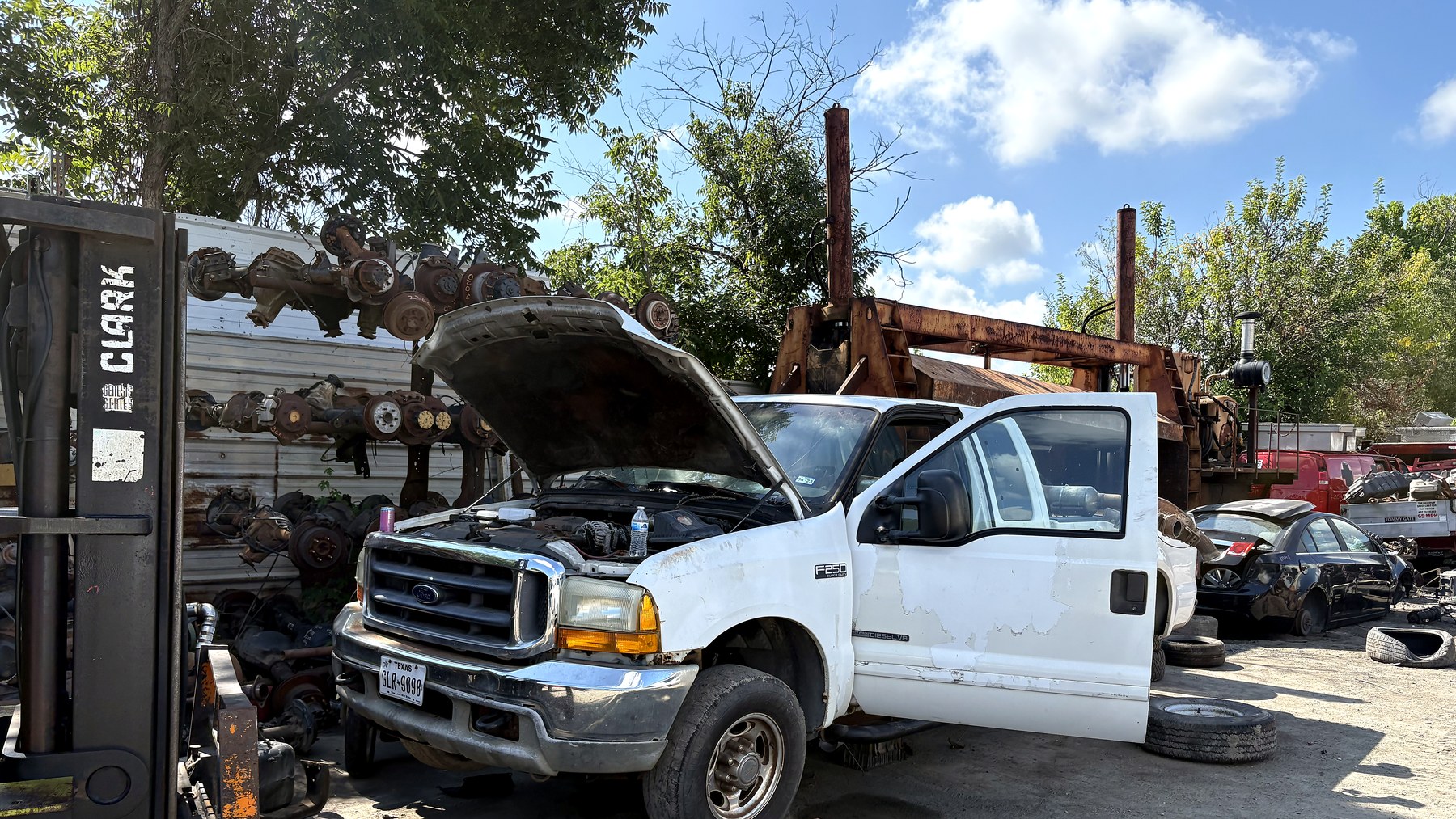 Dodge diesel parts yard with used trucks and body panels